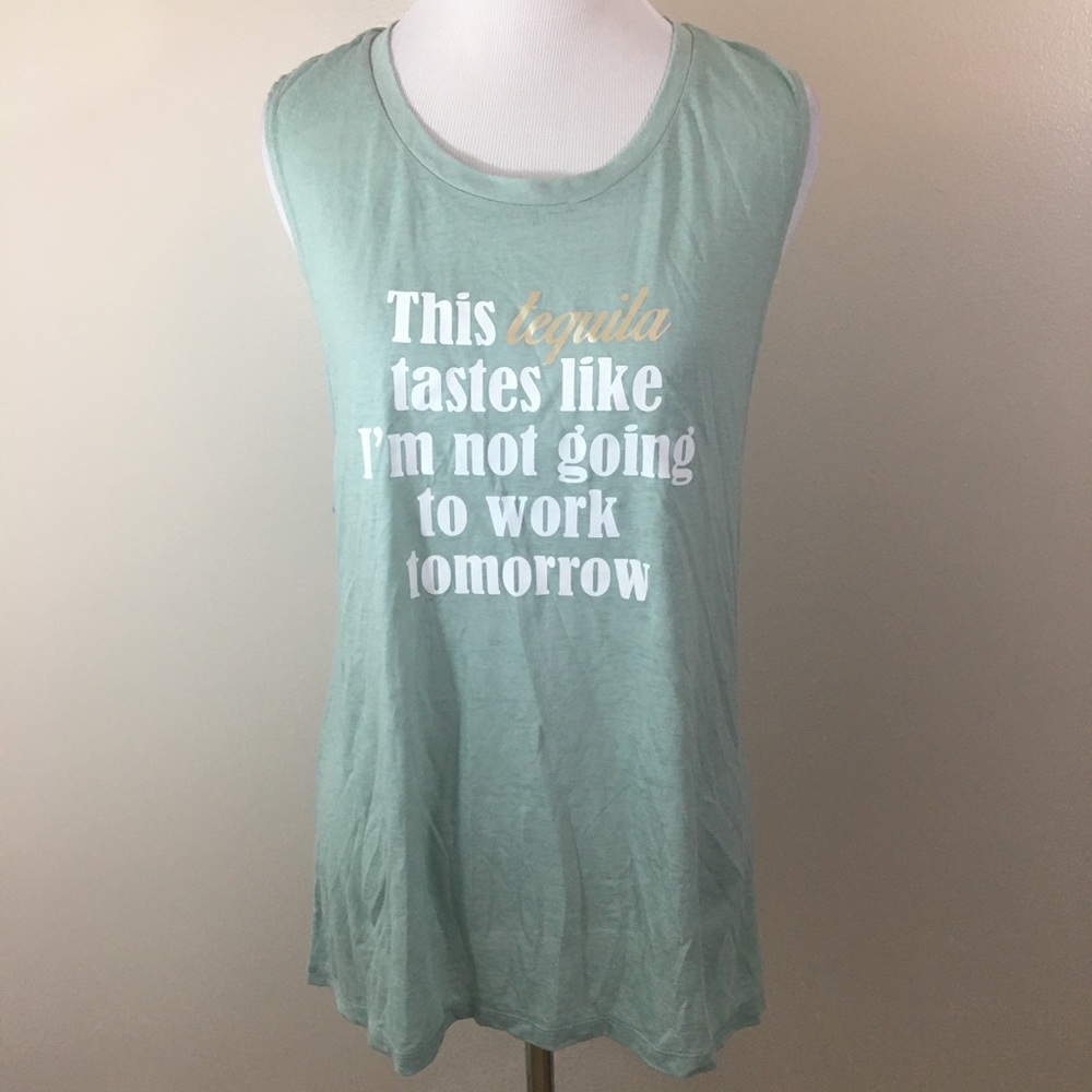 Express Pale Green Graphic Tank. Medium, NWT